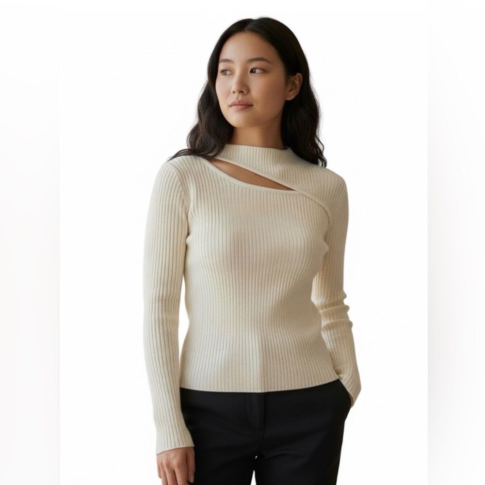 NWT NKN Nekane Leisa Mockneck Cutout Ribbed Sweater - size M/L - $125 MSRP